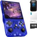 R36MAX Retro Handheld Game Console, 4.0 inch Retro Gaming Console with 64GB Memory, Blue