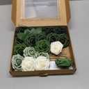Floroom Artificial Flowers 25pcs Real Looking Forest Green Ombre Colors Foam Fake Roses with Stems for DIY Wedding Bouquets Bridal Shower Centerpieces Sage Green Floral Arrangements Decorations (25pcs Regular 3", Shades of Forest)