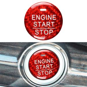 QianBao Compatible with Start Stop Button Cover Carbon Fiber Keyless Car Engine Ignition Switch for Honda CRV 2012-2016 Civic 2014 2015 Accord 2014-2016 Red