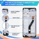 for Samsung Galaxy A21 Screen Replacement with Frame LCD Display Touch Digitizer Full Assembly Fix Glass with Repair Tools Kit SM-A215U SM-A215U1