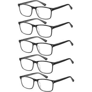 NORPERWIS Reading Glasses 5 Pairs Quality Readers Spring Hinge Glasses for Reading for Men and Women (5BLACK, 5.00)