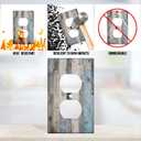 Farmhouse Outlet Covers Wall Plate Cover 2-Gang Electrical Farmhouse Decorative Light Switch Cover Plates Vintage Rustic Outlet Cover for Kitchen Home Bedroom Decor