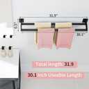 Double Towel Bar, Towel Racks for Bathroom, 32 Inch Heavy Duty Stainless Steel Bathroom Towel Holder Rod Wall Mounted, Bath Towel Rack, Matte Black