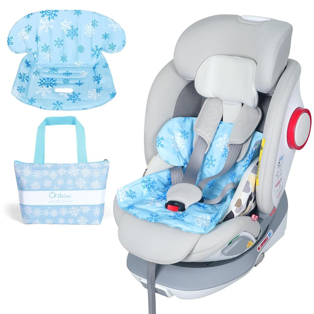 Orzbow Car Seat Cooling Pad with Insulated Bag, Gel Car Seat Cooler Pad for Babies, Toddler, Infant, Portable Cooling Mat for Strollers and Carseats, Keep Baby Cool in Summer, Blue