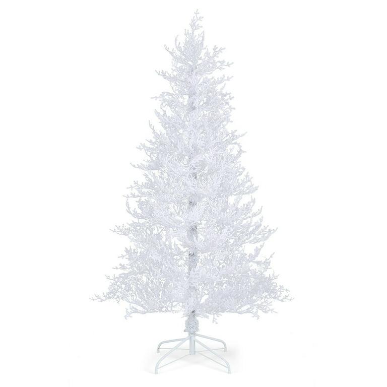  6 FT Pre-Lit Christmas Tree Snow Flocked Hinged 11 Lighting Modes with 300 Lights