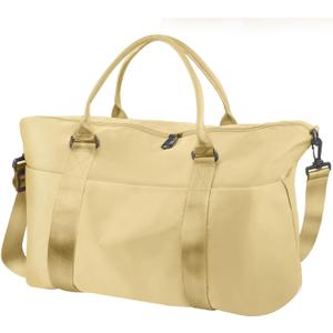 Travel Duffle Bag, Weekender Travel Bag Men Small Gym Bag for Women, Hospital Bag for Labor and Delivery, Overnight Bag Luggage Bag with Trolley Sleeve, Airplane Travel Essentials for Flying(Yellow) 27x55x18 cm/10.63x21.65x7.09 