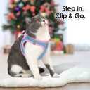 PHOEPET Step-in Dog Harness,Reflective Adjustable Dog Vest Harness, Soft Pet Walking Jacket with 2 Metal Leash Hooks for Dog and Cat(Baby Blue Base & Pink Straps,XL) (XL (Neck: 13.5-15.5,Chest: 18-20.5))