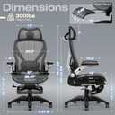 ELABEST X100 Ergonomic Mesh Office Chair with Footrest, Big and Tall Hone Desk Chair with 5D Flip-Up Arms, Adjustable 3D Lumbar Support,Gaming & Executive Computer Chairs, 18.3 in X 20.47 in X 41 in