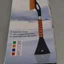 EcoNour 27" Car Snow Brush and Ice Scrapers for Car Windshield (2 Pack) | Scratch Free Bristle Head Snow Brush & Tough Window Snow Scraper with Aluminium Body | Snow Removal Winter Car Accessories (Blue & Orange)