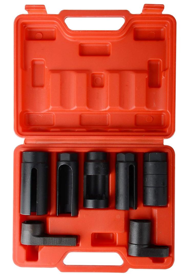 7Pcs Oxygen Sensor Remover Set, 3/8" & 1/2" Drive Socket Set for Automotive Repair and Maintenance