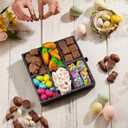 Easter Chocolate Platter with Milk Chocolate Bunnies, Chocolate Carrots, Cookies & Cream Eggs, and More, Kosher Holiday Mixed Gift Basket Candy Platter (EXP 05/31/27)