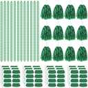 Realspring 124 Pcs Team Spirit Week Accessories School Spirit Items Bulk Including Cheerleading Pom Poms Eye Stickers Beaded Necklace for Sporting Events Football Cheering Essentials