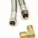 Shark Premium 10 FT Stainless Steel Dishwasher Hose - Burst Proof Water Supply Line 3/8" MIP Elbow - 10 Year Warranty