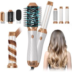 Hair Dryer Brush, 6 in 1 Upgrade Detachable Blow Dryer Air Styler Wrap Curler, Hot Air Brush Curly Twist Curling Iron, Travel Hair Styling Tool Negative Ion Blow Dryer Hot Styler