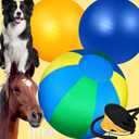 Herding Ball for Dogs: 25" Complete Set With 2 PVC Balls, 'Horseshoe' Pump, Tri-Colour Cover, Horse Toys, Collie Ball for Herding Dogs