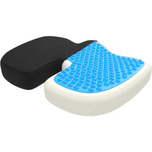 bonmedico Orthopedic Seat Cushion X-Large  Gel Memory Foam Chair Cushion for Tailbone, Sciatica & Lower Back Relief  Ergonomic Office Chair Cushion & Car Seat Cushion, Washable Cover, Non-Slip Base (Black)