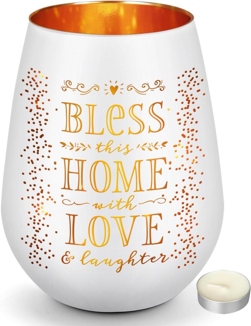 House Warming Gifts, New Home Housewarming Gifts for Women Men Couple, Funny Glass Candle Holder, New Apartment Gifts for Friend, New Homeowner Gifts Ideas for Home Buyers