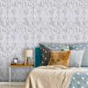 White Damask Wallpaper  Baroque Peel and Stick Wallpaper for Accent Walls, Living Room & Bedroom Decor | Self Adhesive, Waterproof Vinyl, 17.7" x 236"