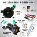 LATCH.IT V2.0 RV Macerator Pump 12VDC | 12-15GPM Macerator Pump for RV | 10-Feet Lift RV Waste Pump Macerator | Self-Priming & Portable | Portable RV Waste Pump w/Fittings, Hoses & Clamps!