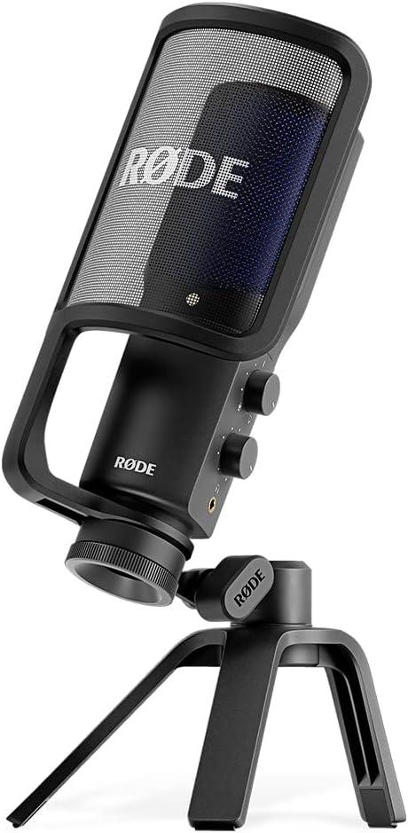 RDE NT-USB+ Professional-Grade USB Condenser Microphone For Recording Studio Quality Audio Directly To A Computer Or Mobile Device, Black