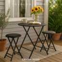 Lavish Home Folding Stool - Set of 2 Counter Height Bar Stools 24-Inch Backless Folding Chairs with 225lb Capacity for Kitchen, Rec Room, or Game Room (Black)