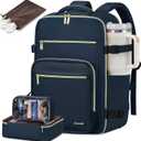 LOVEVOOK Travel Backpack For Women,40L Carry On Backpack Flight Approved,TSA Personal Item Travel Bag Fits 17 Inch Laptop,Business Weekender Overnight Daypack with Toiletry Bag and Cube,Dark Blue