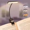 Gritin 19 LED Rechargeable Book Light for Reading in Bed with Memory Function- Eye Caring 3 Color Temperatures,Stepless Dimming Brightness,80 Hrs Runtime Lightweight Clip on Light for Book Lovers (Black)