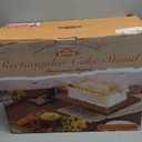 Acacia Wood Cake Stand with Lid - Rectangular Cake Holder, 2-in-1 Dessert Table Display Set & Charcuterie Board for Cheese, Chips, Fruit Platter, Large Acrylic Cake Dome Cover, No Glass