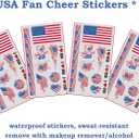 Handheld Mini Fan for World Cup 2026, Soccer Style Mini Fan & Stickers, 5 Speed Handheld Fan with Power Display Flashlight, Football Shaped Holding Fan, American Fan Stickers