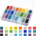 2.31 LB/1100 Pcs Glass Mosaic Tiles Bulk, 24 Colors Clear Mosaic Tile for Crafts with Storage Box 0.4 Inch Square Crystal Glass Pieces for Art DIY, Home Decoration