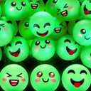 ShinyRelief 24 Pcs Glow in The Dark Table Tennis Balls Christmas Luminous Emotion Bouncy Balls Glowing Halloween Party Supplies Goodie Bag Fillers Cat's Fun Playmate for Holidays Outdoor Indoor