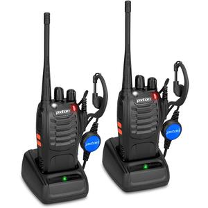 pxton PX-8S-01 walkie talkies for Adults with Upgraded Headset,Handheld Portable Two Way radios Long Range Include Rechargeable walkie Talkie Li-ion Battery and USB Charger2 Pack