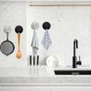 Adhesive Suction Cup Hooks, 15lbs Heavy Duty Black Towel Hooks for Bathroom, Waterproof Stainless Steel Bath Towel Hooks, Punch-Free Hooks for Shower, Towels, Bath Sponge, Robes (2 Pack)