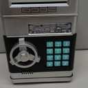 Mini ATM Piggy Bank ATM Machine Best Gift for Kids,Electronic Code Piggy Bank Money Counter Safe Box Coin Bank for Boys Girls Password Lock Case (Silver)