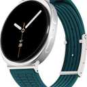 Sport Silicone Band Compatible with Samsung Galaxy Watch 8 Band 40mm 44mm/Galaxy Watch 8 Classic 46mm(2025), Soft Silicone Replacement Strap with Magnetic Buckle for Galaxy Watch 8 Women Men (Deep Green Band + Silver Buckle)