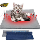 Cat Heating Pad Outdoor, Heated Cat Bed for Dogs, Indoor Warming Electric Pet Heating Pad with Chew Resistant Cord, Waterproof Heated Pet Mat with Adjustable Temperature & Time Kitten 18"*18"