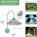 Solar Barn Lights with Motion Sensor - Metal Solar Porch Lights Outdoor with 4 High Efficiency Solar Panels - Rustic Wall Lights for Chicken Coop & Shed FarmhouseMint Green