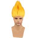 Yellow Wig Short Yellow Spiky Hair Wigs Halloween Cosplay Party Unisex Wigs