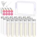 Shinylin 33 Pcs Protein Powder Travel Container Set 21 Pcs 90ml Reusable Powder Supplement Plastic Tubes and Portable Travel Organizer Zip Up Bags Funnels Spoons and Labels for Workout, Fitness