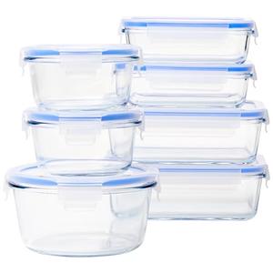 Box with Amazon Basics Leak-Proof Glass Locking Lids Food Storage Containers 4 Pcs