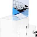 CiaoHER Large Acrylic Suggestion Box with Letter Size 8.5x11 Sigh Holder, Ballot Donation Box Money Storage Container for Voting, Charity, Ballot, Contest, Suggestions (Clear Acrylic)
