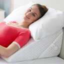 Wedge Pillow for Sleep Apnea, 12 Inch Adjustable Height Bed Wedge Pillow for Headboard, Gerd, Acid Reflux Relief, Snoring, and Post Surgery Recovery. Bed Pillow for Sitting Up in Bed, Large