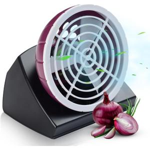 Fanion Cordless Kitchen Prep Fan - Portable Fan for Cutting Onions Without Tears - Cute Onion-Shaped Fanion for Comfortable Cooking & Meal Preparation - Portable and Battery Operated (Red)