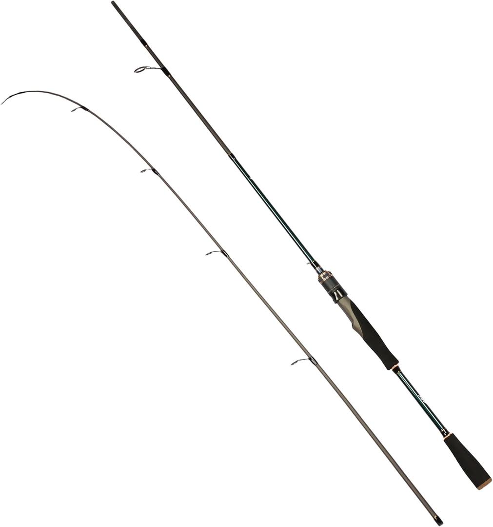 Eurasian Sports Medium Spin&Cast Fishing Rod Graphite Bass Fishing Rods Carbon 2 Piece Spinning Pole, Anti-tangling Guide Ring Portable Baitcasting Fishing Rods for Freshwater, Saltwater, Trout, Bass