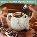 Tea Mug Elephant Cup Ceramic 15oz Tea Mug with Tea Bag Holder Ceramic Green Unique Cup Great for a Tea Lover