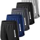 JZCreater Mens Shorts, 2-in-1 Athletic Workout Running Shorts with Liner, 2 Inner Pocket, Quick Dry Gym Shorts for Men L