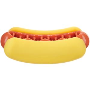 Barkbox Treat Meat Hot Dog Dog Toy | Bacon-Scented Rubber Chew Toy for Medium Dogs | Durable Dog Toys for Aggressive Chewers & Puppy Teething Toys
