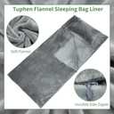 Tuphen Flannel Sleeping Bag Liner, XXL Fluffy Adult Sleeping Sack with Hidden Zipper for Warm or Cold Weather, Thick Travel Sheets for Hotel,Camping,Backpacking,Traveling & Dirty Proof,Gray,86 x 41