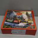 Electric Train Set with Smoke, Sound and Lights, Train Track Toy with Glowing Passenger Carriages for Toddlers and Kids, for Boys and Girls