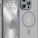TOCOL Magnetic for iPhone 13 Pro Max Case, Upgraded Full Camera Protection, Compatible with Magsafe, Drop Protection, Translucent Matte Back for iPhone 13 Pro Max 6.7 inch (Gray)
